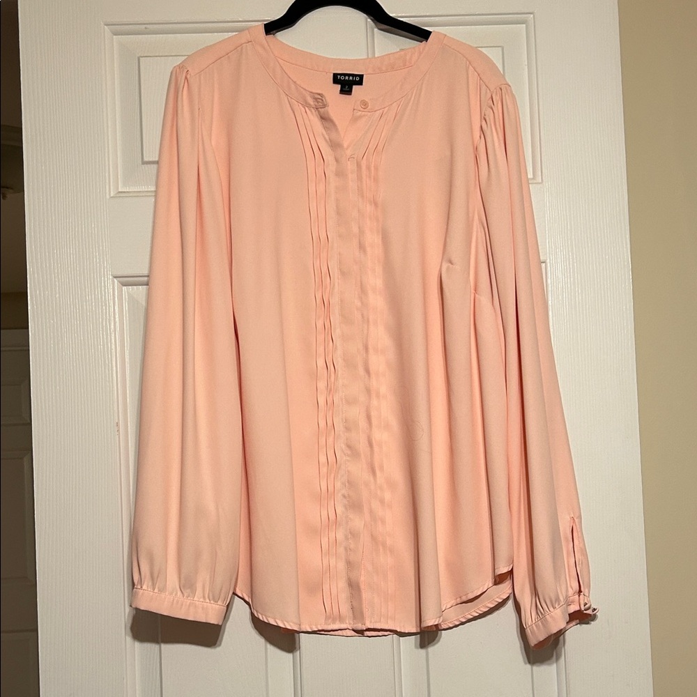 Elegant Women's Blouse in Soft Peach